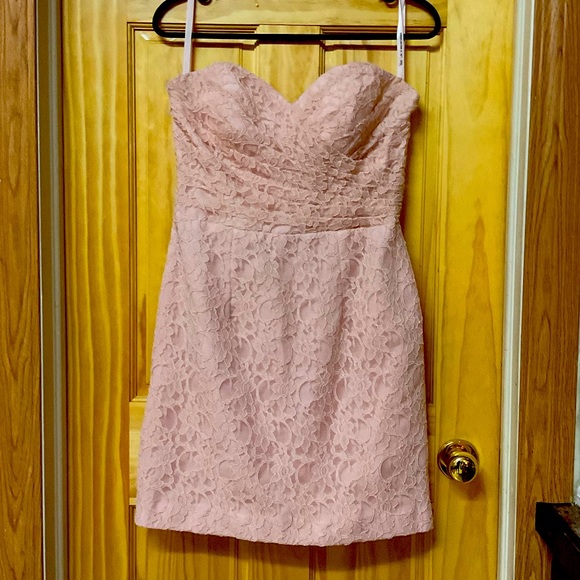 Mori Lee Blush Lace Bridesmaid Dress - Picture 2 of 8